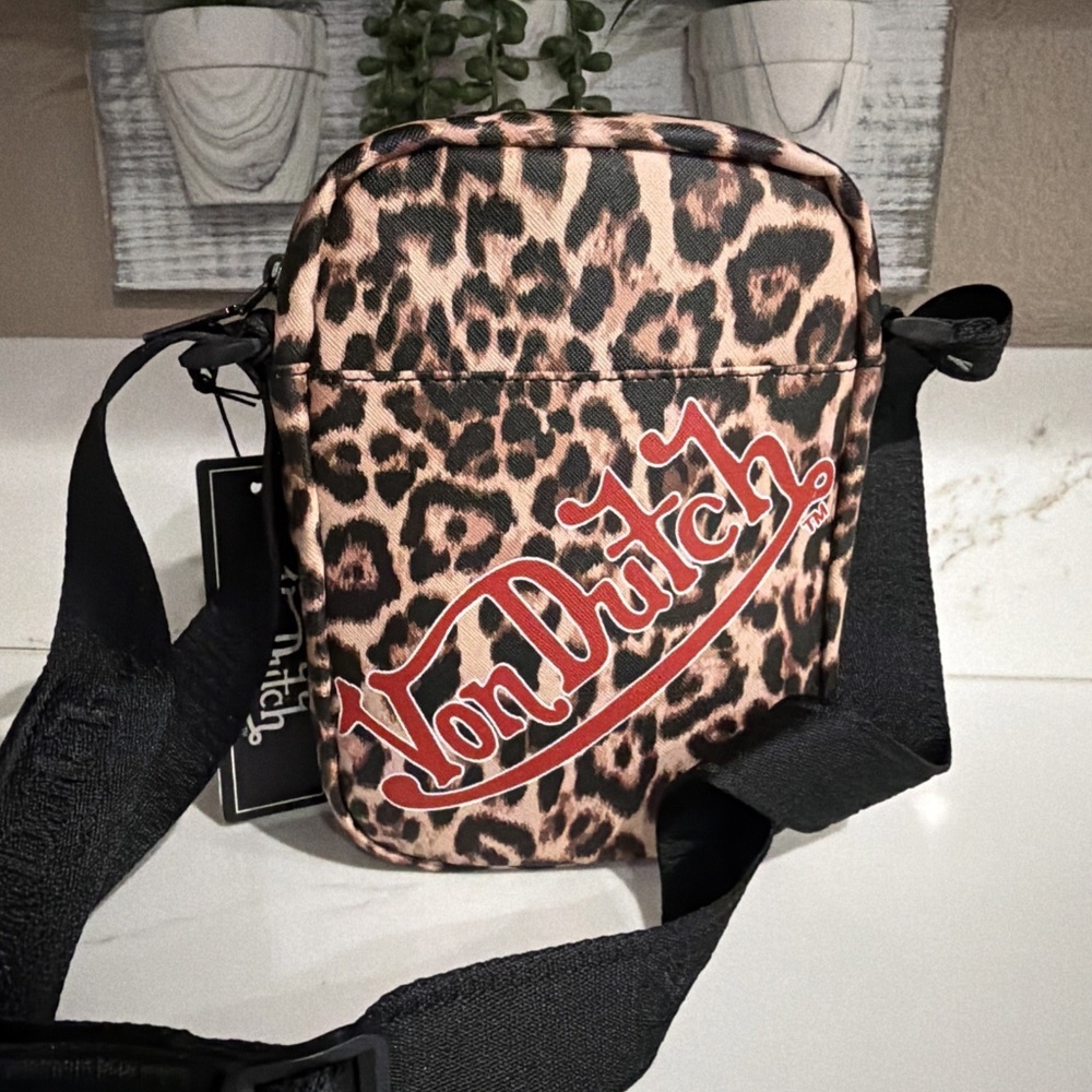 Von Dutch Cheetah Print Crossbody Sling Bag
